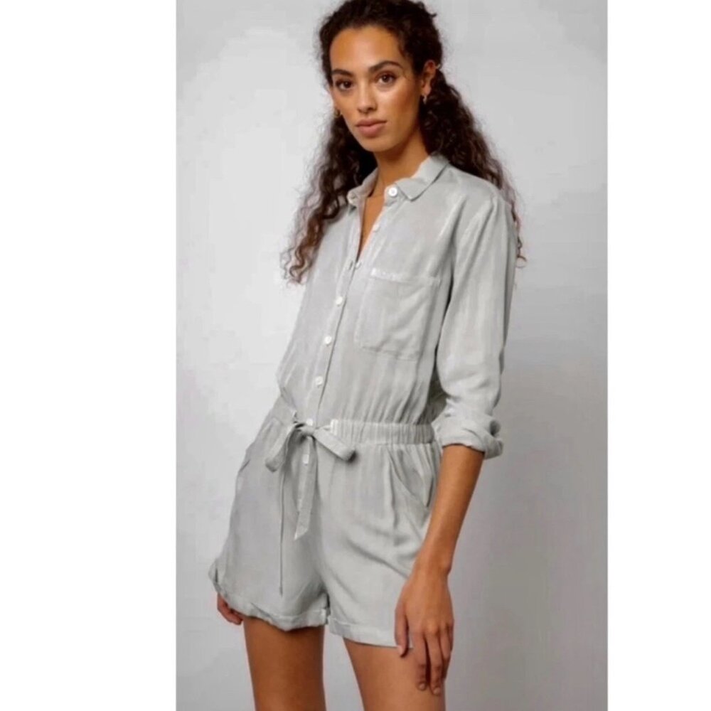 Rails Kennedy Romper in Mint Long Sleeve Size Small